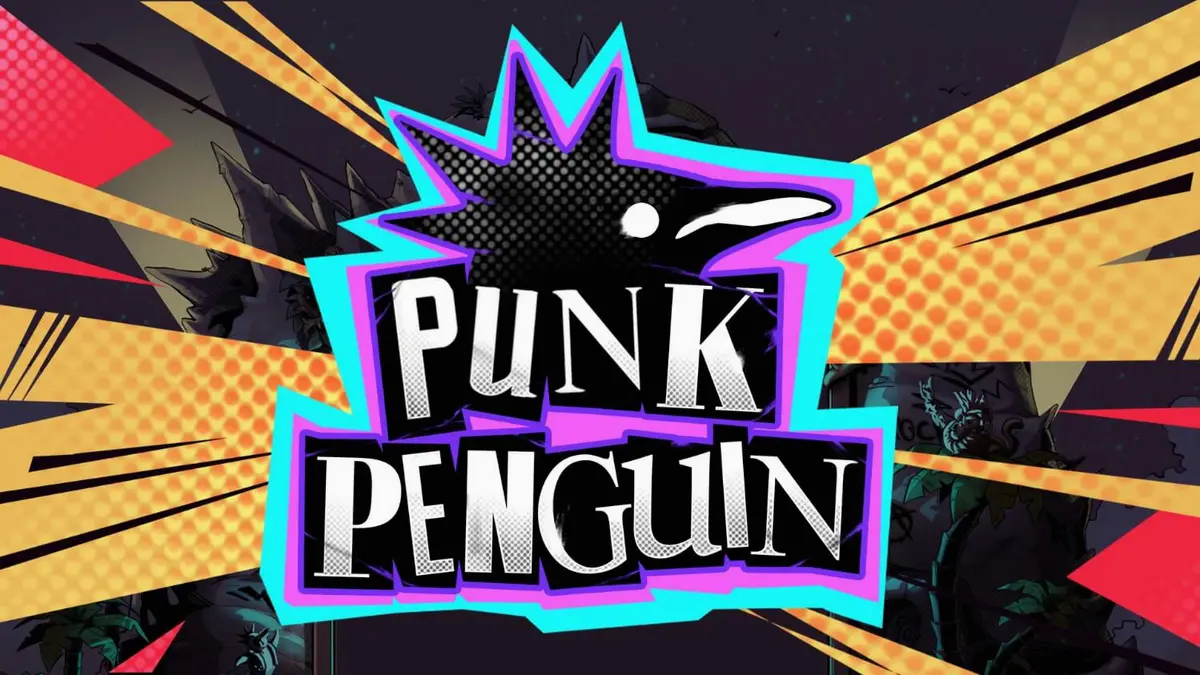 Tampilan visual slot Punk Penguin dengan tema konser punk rock yang penuh energi.